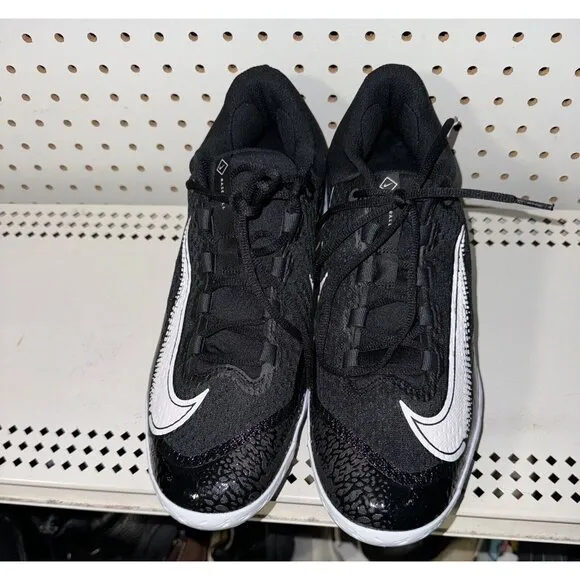 Nike Alpha Huarache Elite 4 Low Mens Metal Baseball Cleats Size 8 Black White