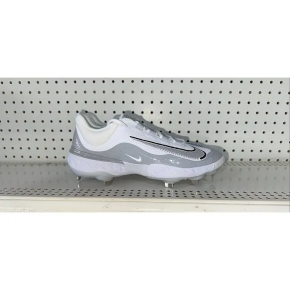 Nike Alpha Huarache Elite 4 Low Mens Metal Baseball Cleats Size 9 White Gray