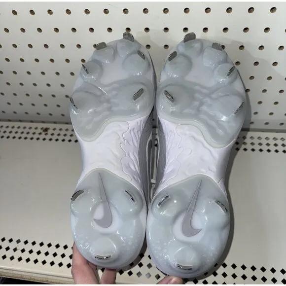 Nike Alpha Huarache Elite 4 Low Mens Metal Baseball Cleats Size 9 White Gray