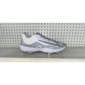 Nike Alpha Huarache Elite 4 Low Mens Metal Baseball Cleats Size 9 White Gray