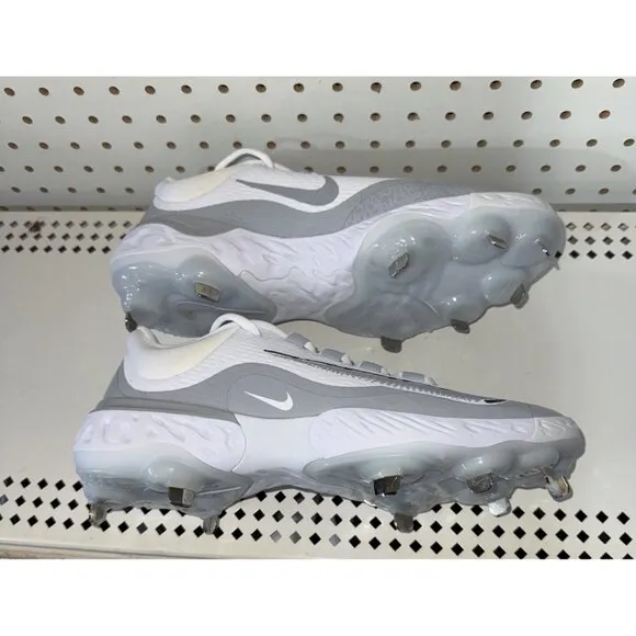 Nike Alpha Huarache Elite 4 Low Mens Metal Baseball Cleats Size 9 White Gray