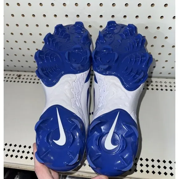 Nike Alpha Huarache Elite 4 MCS Mens Molded Baseball Cleats Size 10 White Blue
