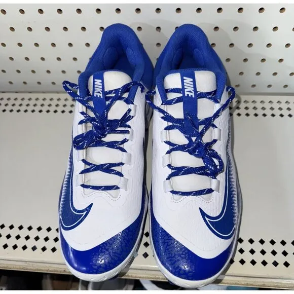 Nike Alpha Huarache Elite 4 MCS Mens Molded Baseball Cleats Size 10 White Blue