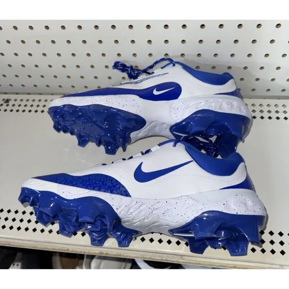 Nike Alpha Huarache Elite 4 MCS Mens Molded Baseball Cleats Size 10 White Blue