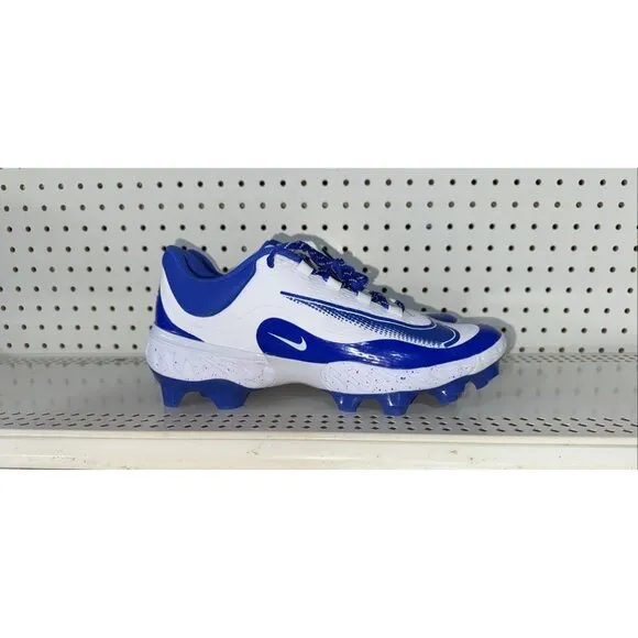 Nike Alpha Huarache Elite 4 MCS Mens Molded Baseball Cleats Size 10 White Blue