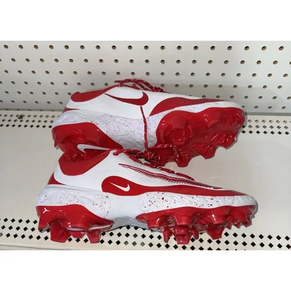Nike Alpha Huarache Elite 4 MCS Mens Molded Baseball Cleats Size 11 White Red