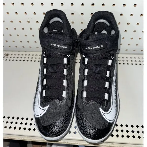 Nike Alpha Huarache Elite 4 Mid Mens Metal Baseball Cleats Size 8.5 Black White