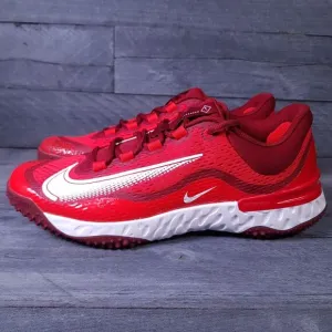 NIKE Alpha Huarache Elite 4 Turf Baseball Shoes Mens 13 Red White Cleats
