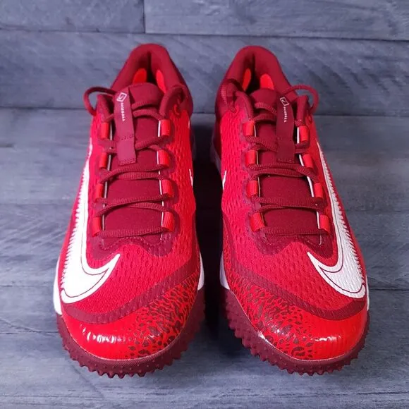 NIKE Alpha Huarache Elite 4 Turf Baseball Shoes Mens 13 Red White Cleats