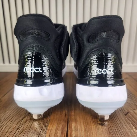 Nike Alpha Huarache Elite 4 Mid DJ6520-001 Mens Sz 8 Black Metal Baseball Cleats