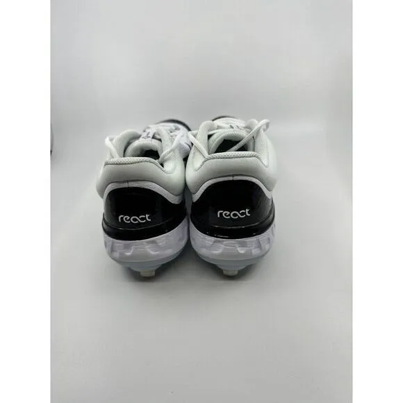 Nike Alpha Huarache Elite 4 Low White Black Baseball Cleats FD2745-101 Size 12