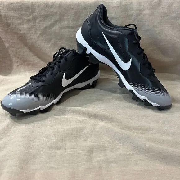 Nike Alpha Huarache Keystone Low Rubber Baseball Cleats Black Gray Size 12, NWOT