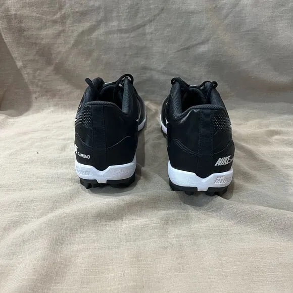 Nike Alpha Huarache Keystone Low Rubber Baseball Cleats Black Gray Size 12, NWOT
