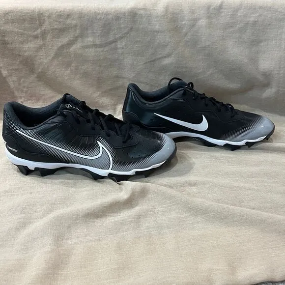 Nike Alpha Huarache Keystone Low Rubber Baseball Cleats Black Gray Size 12, NWOT