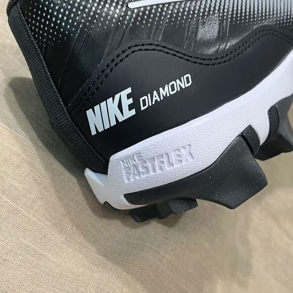 Nike Alpha Huarache Keystone Low Rubber Baseball Cleats Black Gray Size 12, NWOT