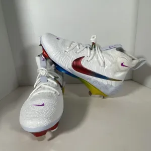 Nike Alpha Huarache NXT Baseball Cleats &quot;Rainbow&quot; Cleats Metal DJ6517-106 Sz 7