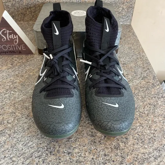 Nike Alpha‎ Huarache NXT Black/Gray Metal Baseball Cleats Size 8.5 (b20)