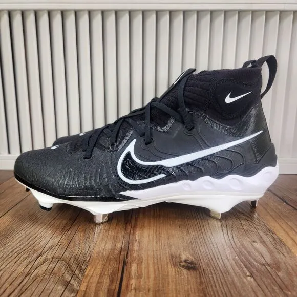 Nike Alpha Huarache NXT Men's 11.5 Black White Metal Baseball Cleats DJ6517-001