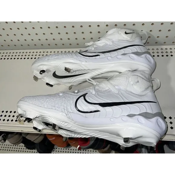 Nike Alpha Huarache NXT Mens Metal Baseball Cleats Size 7.5 White Black Gray