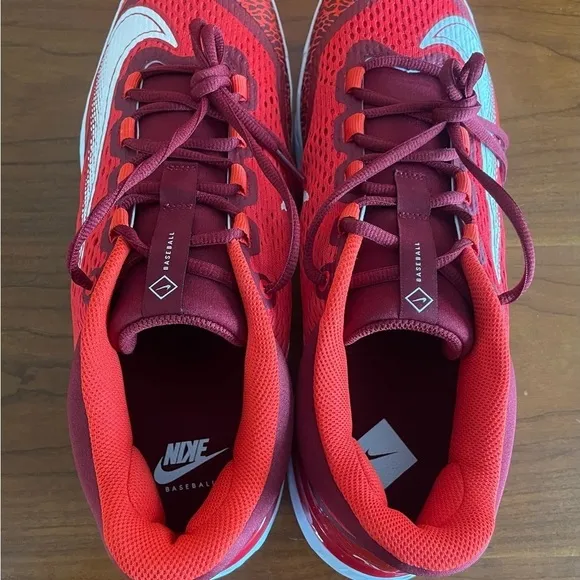 Nike Alpha Huarache React Elite 4 (DJ6521-616) Red Baseball Cleats Mens