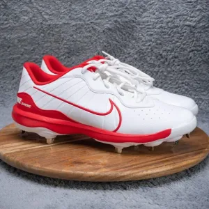 Nike Alpha Huarache Varsity 4 Low Men's 13 Baseball Cleats White Red DJ6516-104