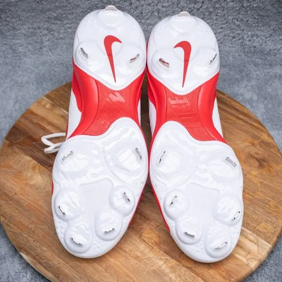Nike Alpha Huarache Varsity 4 Low Men's 13 Baseball Cleats White Red DJ6516-104