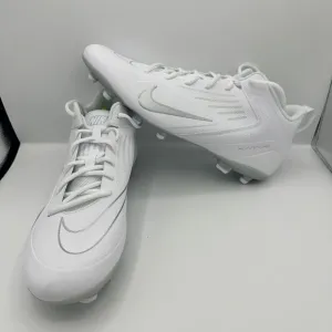 Nike Alpha Huarache 8 Varsity Lacrosse Cleats CZ6558-100 White/Silver Size 12.5