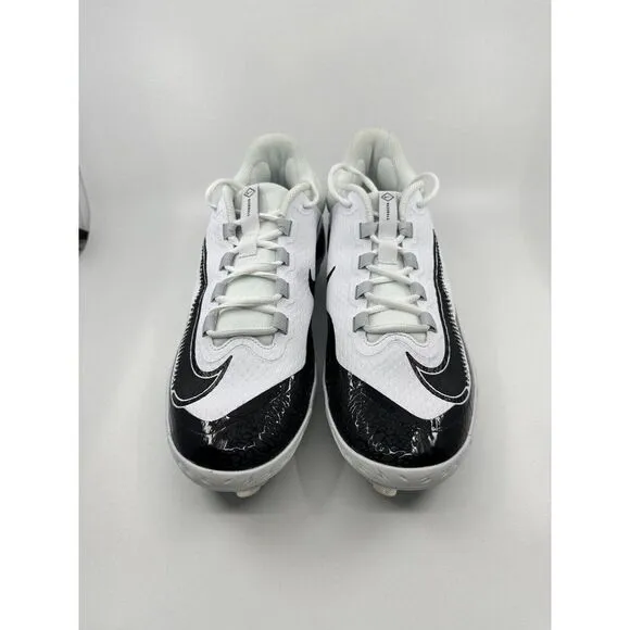 Nike Alpha Huarache Elite 4 Low White Black Baseball Cleats FD2745-101 Size 12