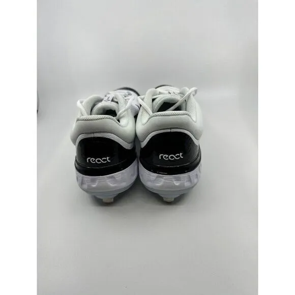 Nike Alpha Huarache Elite 4 Low White Black Baseball Cleats FD2745-101 Size 12
