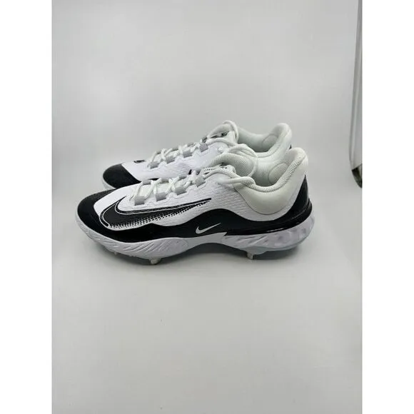 Nike Alpha Huarache Elite 4 Low White Black Baseball Cleats FD2745-101 Size 12