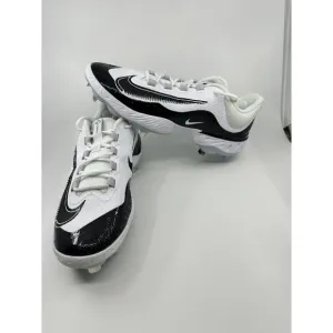 Nike Alpha Huarache Elite 4 Low White Black Baseball Cleats FD2745-101 Size 12