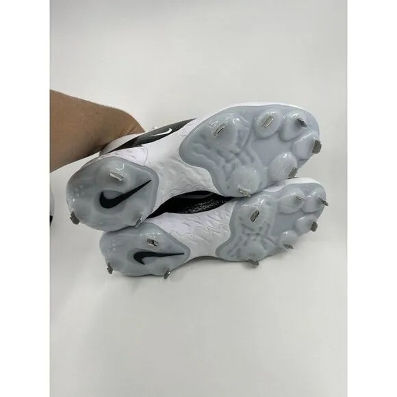 Nike Alpha Huarache Elite 4 Low White Black Baseball Cleats FD2745-101 Size 12