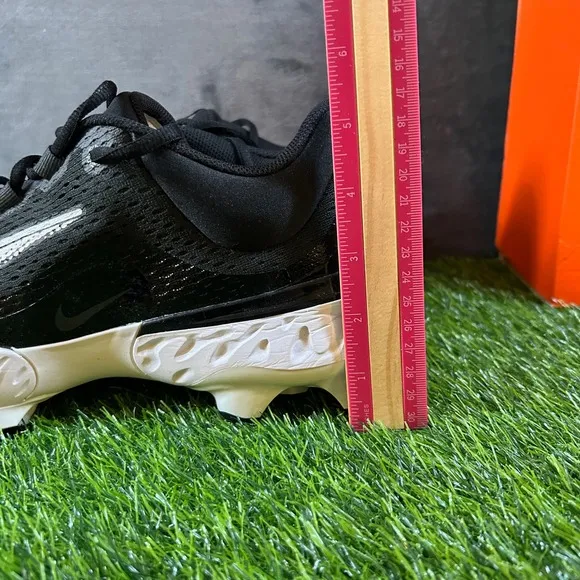 Nike Alpha Hurache Elite 4 Low MCS Baseball Cleats Molded Black White Mens 13
