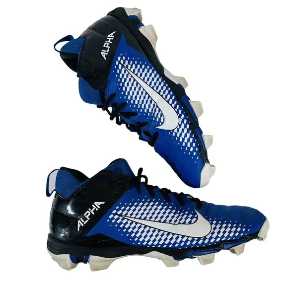 Nike Alpha Menace 2 Shark Football Cleats Mens 12 Blue White AQ7653-402