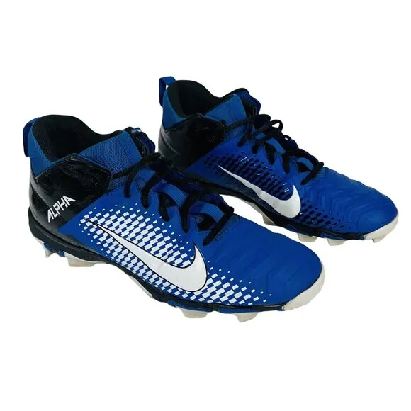 Nike Alpha Menace 2 Shark Football Cleats Mens 12 Blue White AQ7653-402