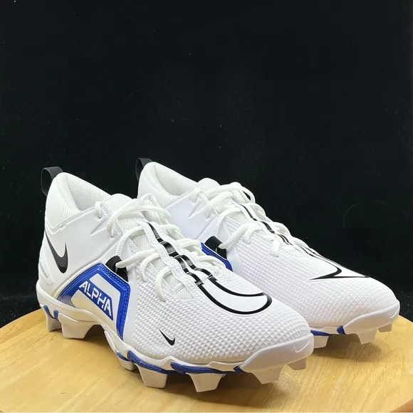 Nike Alpha Menace 3 Shark Football Cleats White Blue Men's Sizes CV0582-101