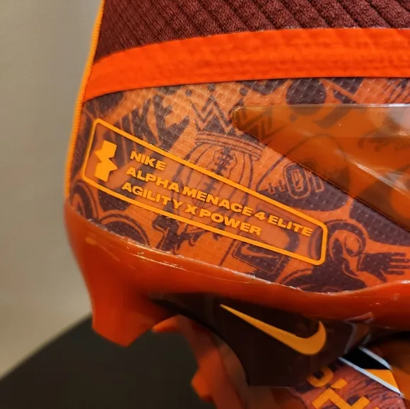 Nike Alpha Menace 4 Elite Football Cleats Sz 12 New Orange/Yellow/Black