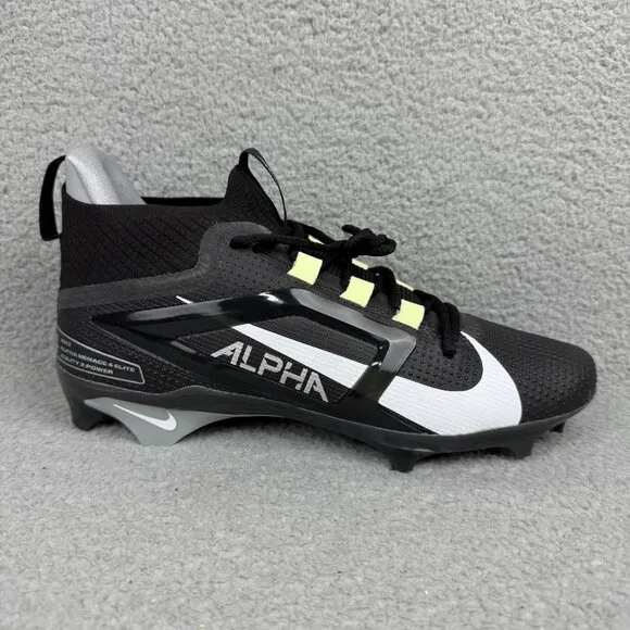 Nike Alpha Menace 4 Elite Mens 11 Shoes Black White Football Cleats Sneakers