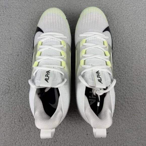 Nike Alpha Menace 4 Elite Mens 9 Shoes White Black Football Cleats Sneakers 2024