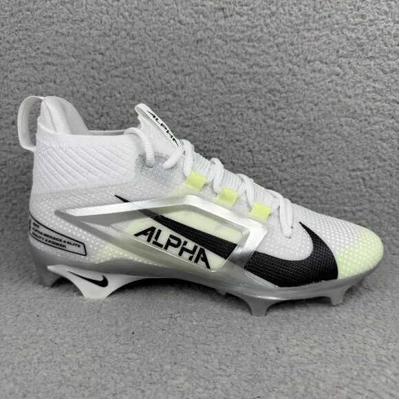 Nike Alpha Menace 4 Elite Mens 9 Shoes White Black Football Cleats Sneakers 2024