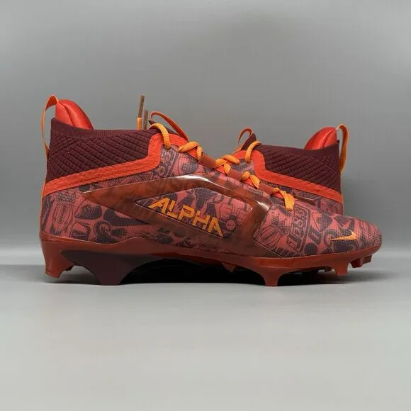 Nike Alpha Menace 4 Elite NRG Red Orange Football Cleats Size 8 FQ4046-600