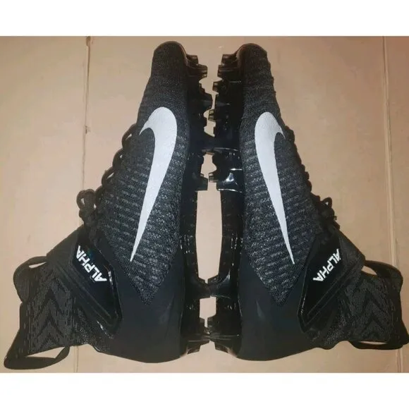 NIKE ALPHA MENACE ELITE 2 FLYKNIT FOOTBALL BLACK MEN'S SIZE 14 NEW