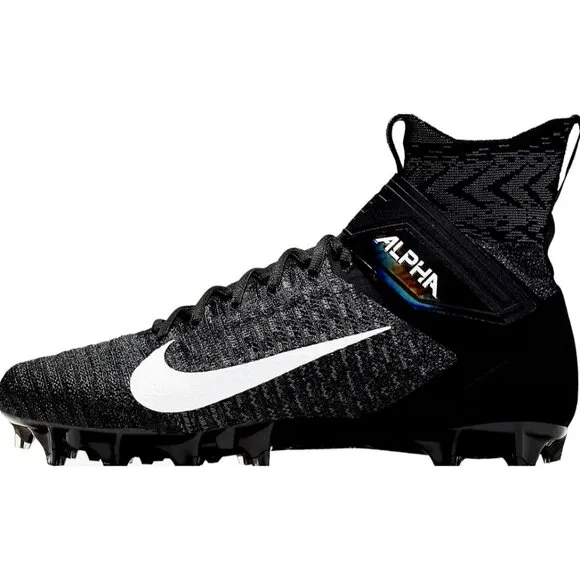 NIKE ALPHA MENACE ELITE 2 FLYKNIT FOOTBALL BLACK MEN'S SIZE 14 NEW