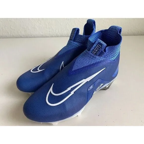 Nike Alpha Menace Elite 3 Flyknit Football Cleats Royal Blue CT6648-414 Men 10.5