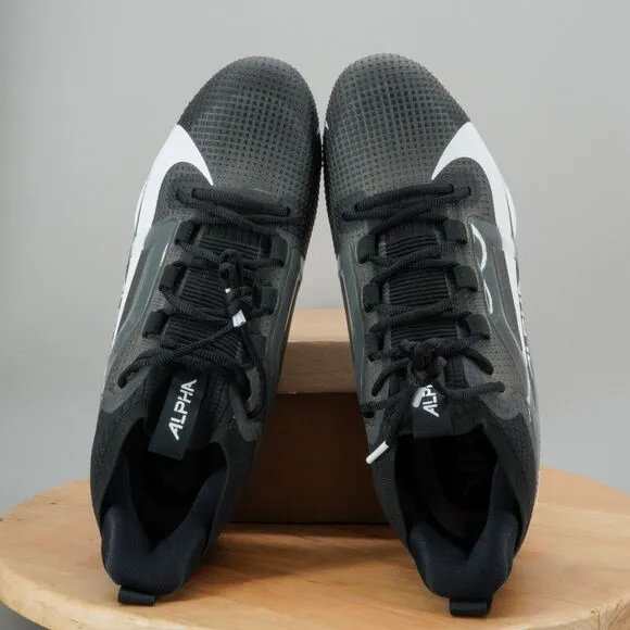 Nike Alpha Menace Elite 4 Mens Size 12 Football Cleats Black White Athletic NEW