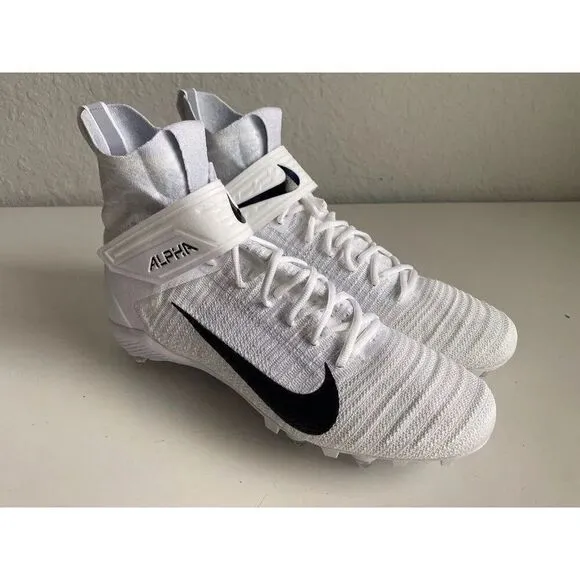 Nike Alpha Menace Elite 2 DP Flyknit White Football Cleats CI1530-100 Men’s 14