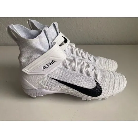 Nike Alpha Menace Elite 2 DP Flyknit White Football Cleats CI1530-100 Men’s 14