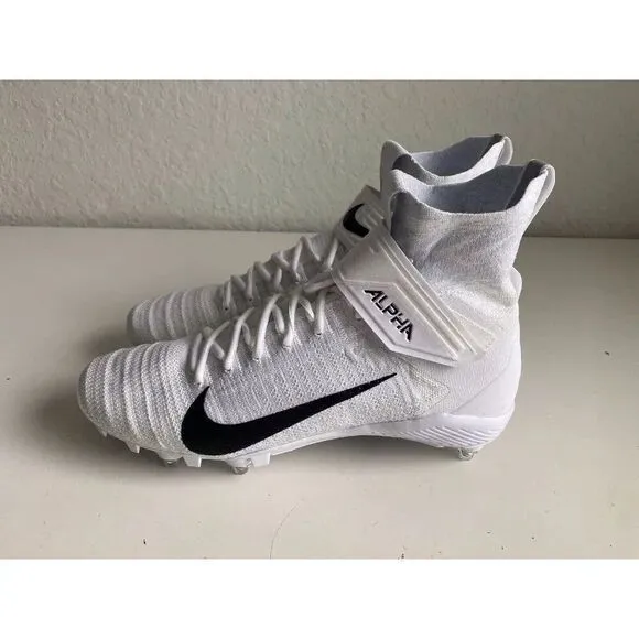 Nike Alpha Menace Elite 2 DP Flyknit White Football Cleats CI1530-100 Men’s 14