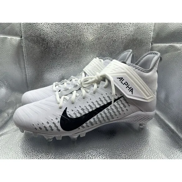 Nike Alpha Menace Pro 2 D Mid White Football Cleats 12 CK4277-100 Detachable