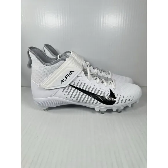 Nike Alpha Menace Pro 2 D Mid White Football Cleats 12.5 CK4277-100 Detachable